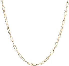 PAVOI 14K Gold Plated Curb Paperclip Box Sphere Bead Snake and Figaro Chain Adjustable Necklace