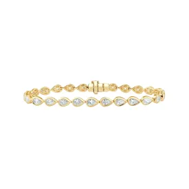 Pear-Shaped Bezel Diamond Bracelet