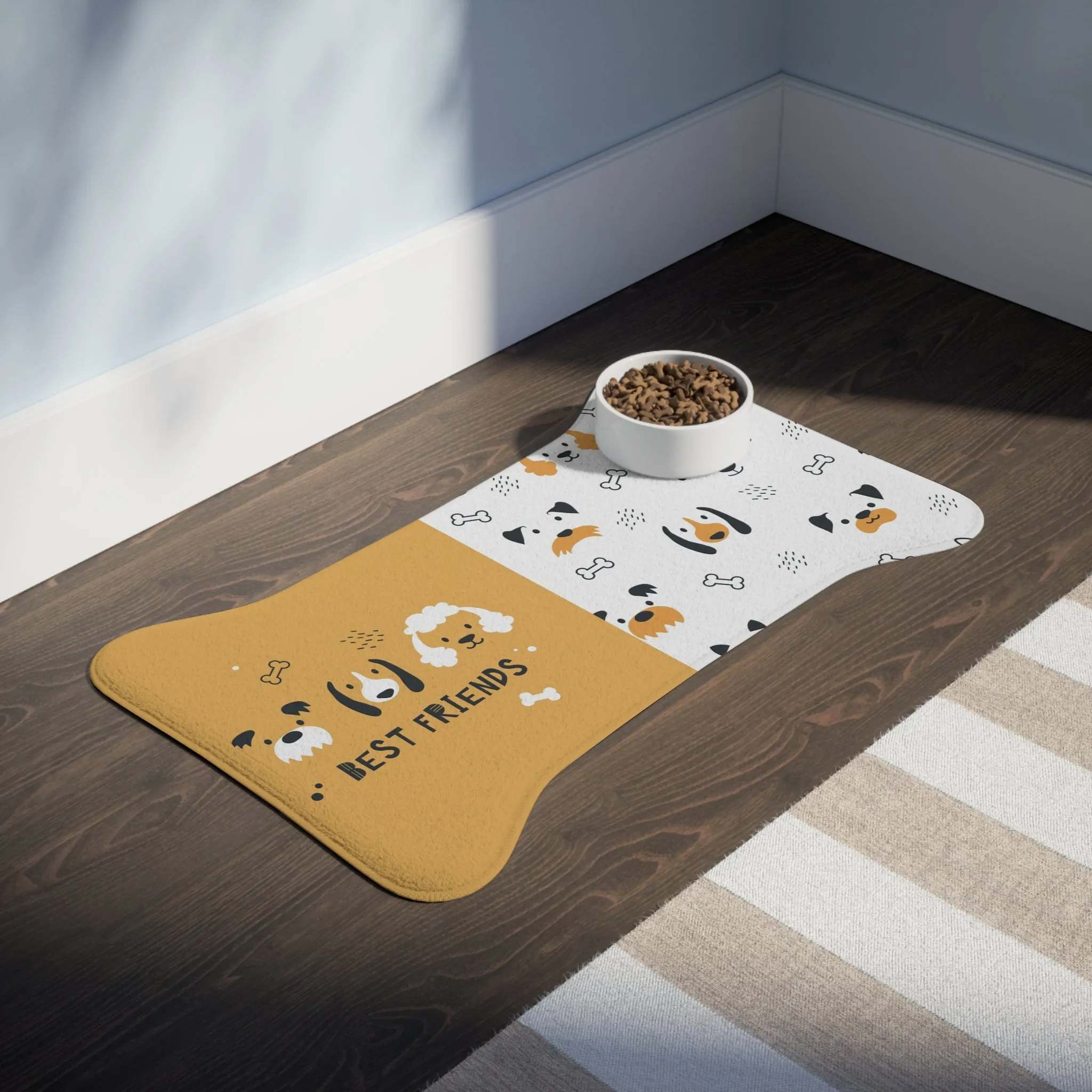 Pet Feeding Mats - Dog and Cat Friends Bone & Fish Shape Design