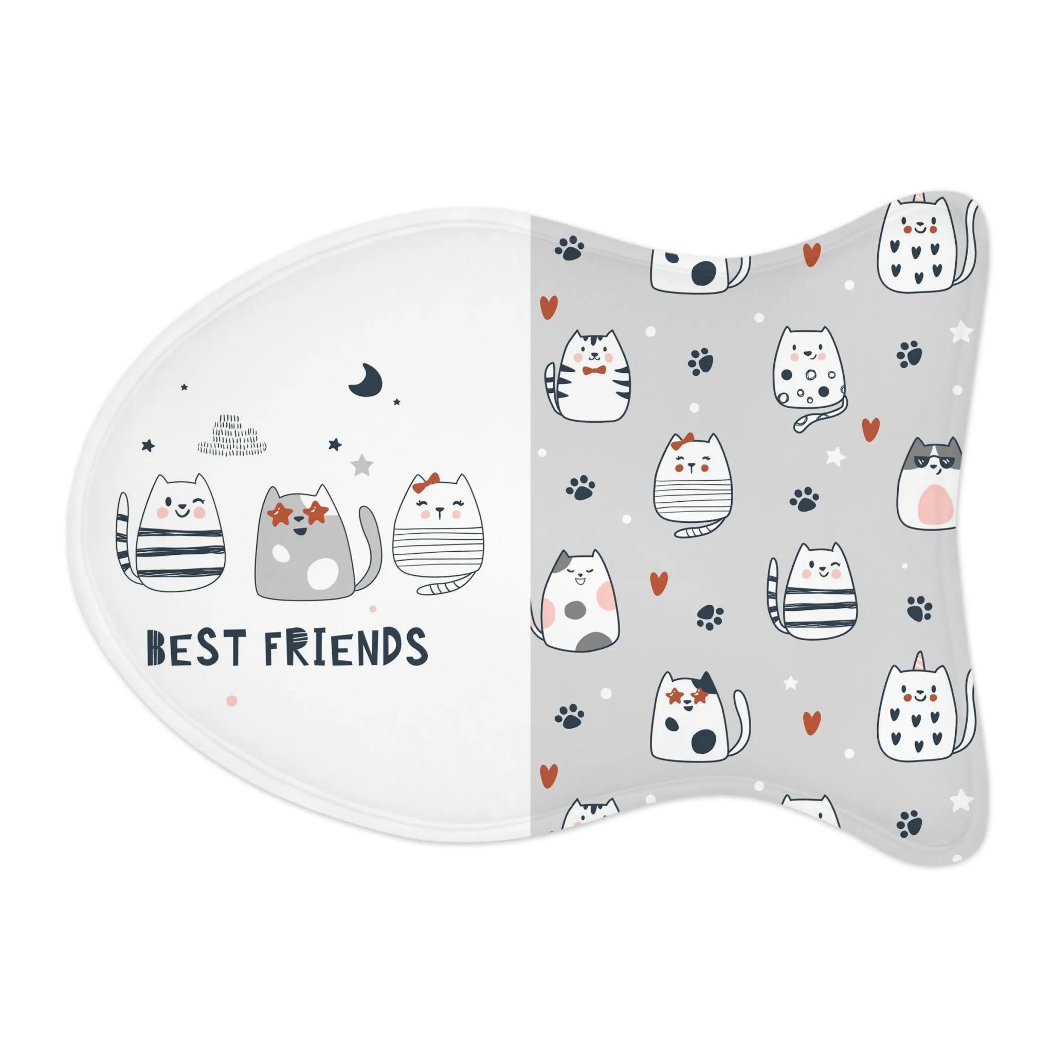 Pet Feeding Mats - Dog and Cat Friends Bone & Fish Shape Design