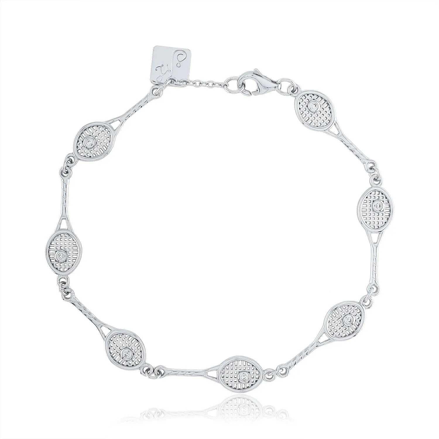 Petite Racquets with bezel CZ bracelet