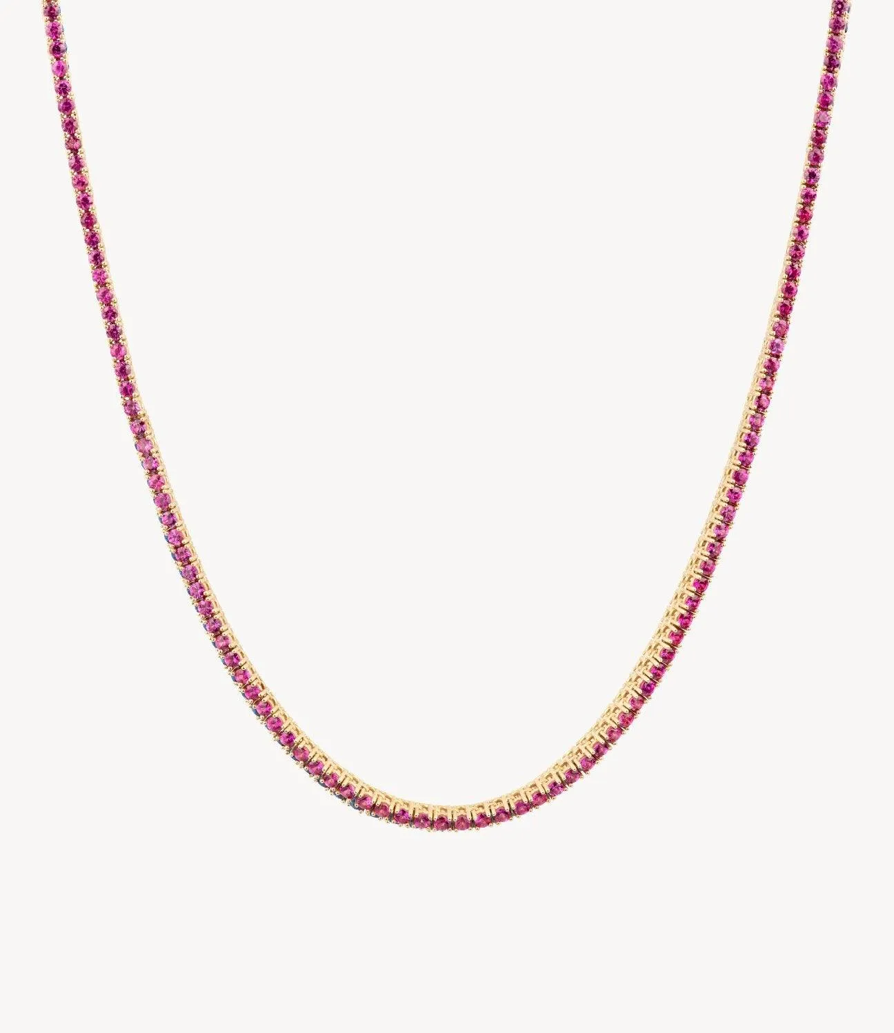 Pink Sapphire Tennis Necklace