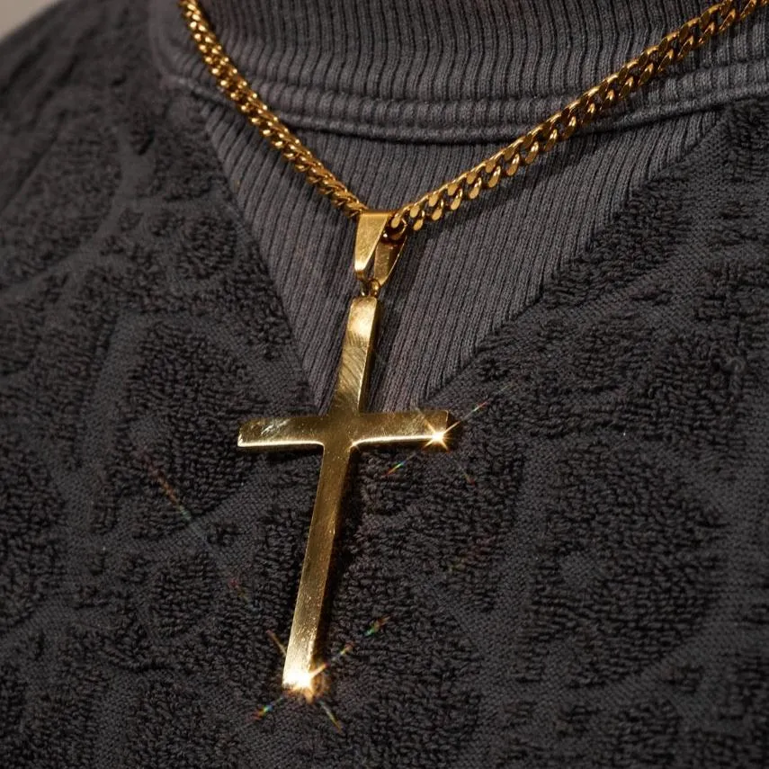 Plain Cross Pendant - Gold