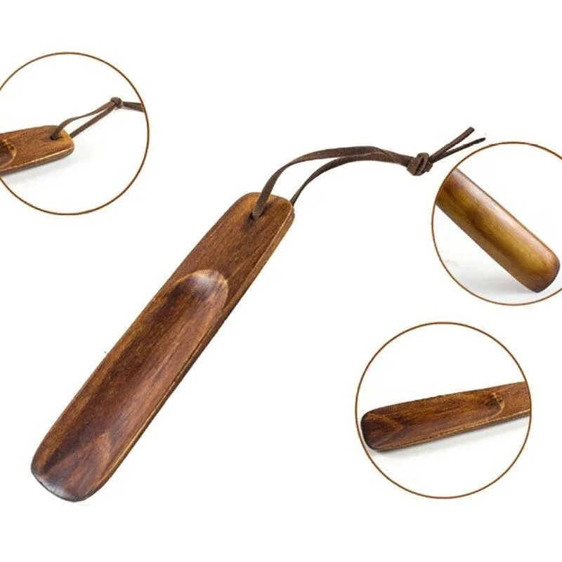 Portable Dutch Wood Short Handled Shoehorn