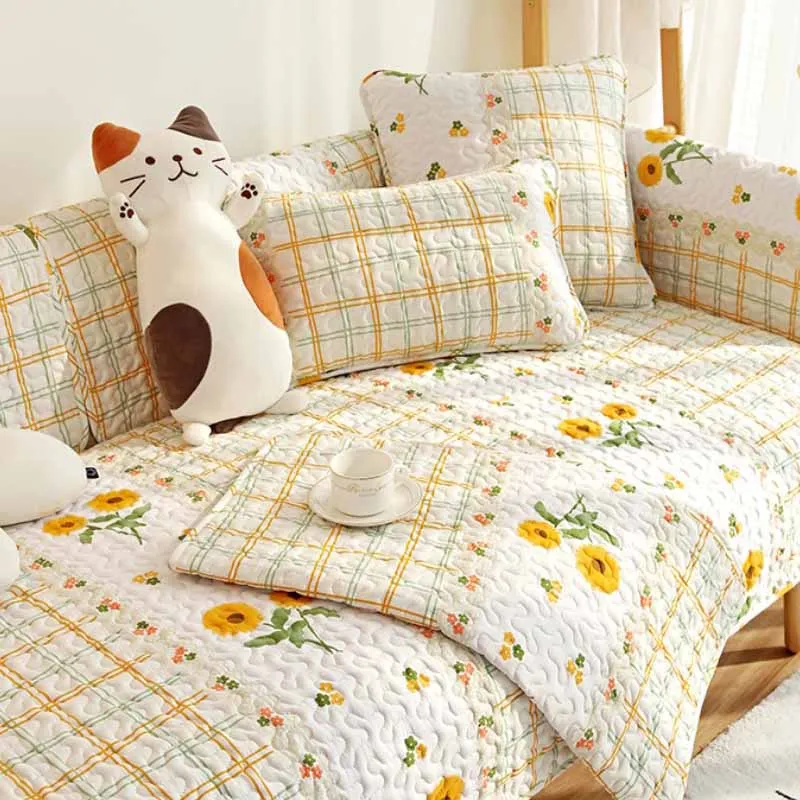 Printed Pure Cotton Anti-scratch Furniture Protector Couch Cover