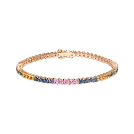 Rainbow Sapphire Tennis Bracelet