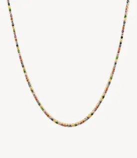 Rainbow Sapphire Tennis Necklace