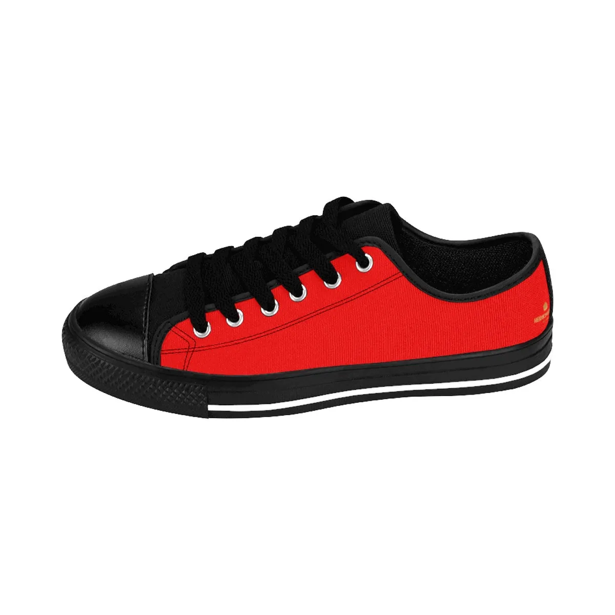 Red Hot Men's Low Tops, Red Solid Color Designer Men's Running Fashion Tennis Sneakers Low Top Shoes