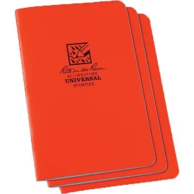 3-Pack Rite in the Rain All-Weather Notebooks, 4 5/8 x 7, Bright Orange, Staple-Bound