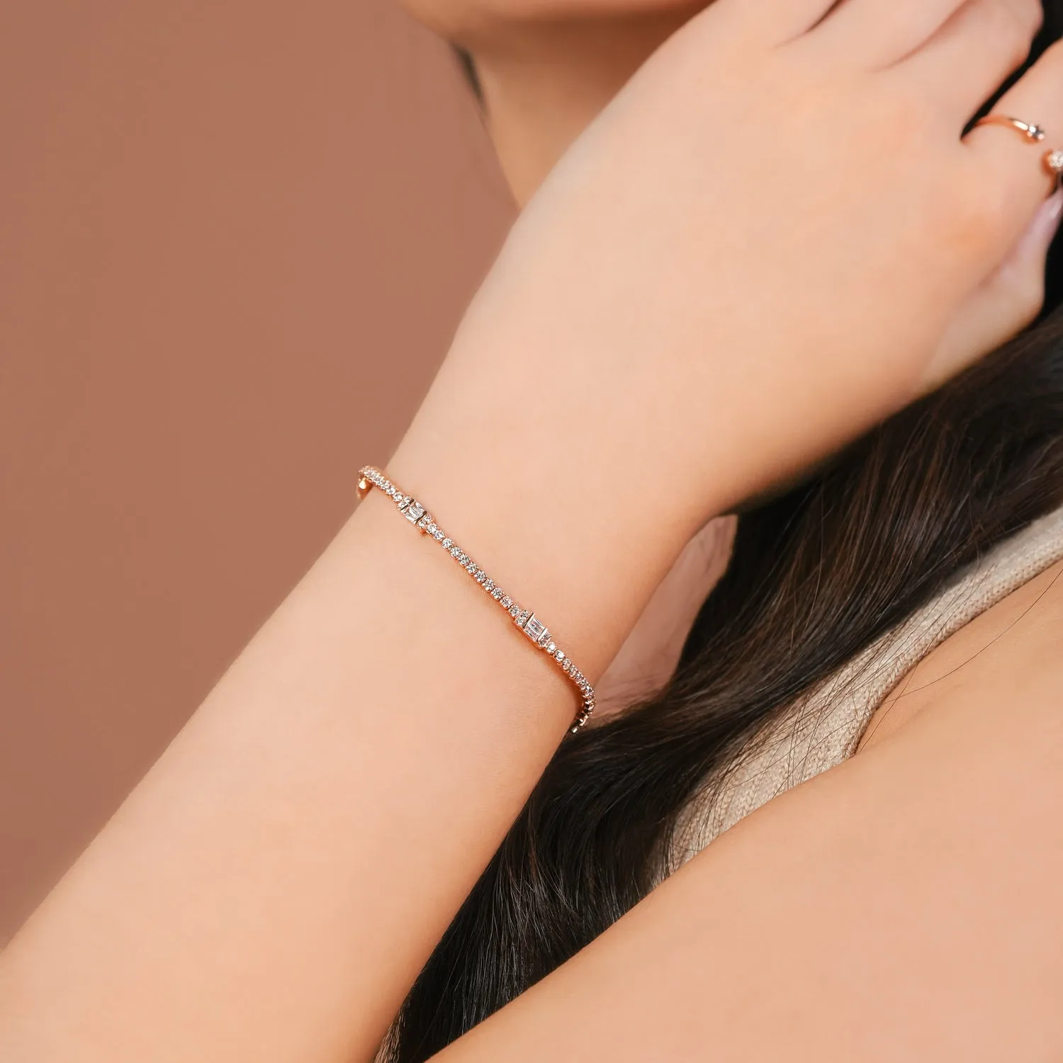 Rose Gold Claribelle Tennis Bracelet