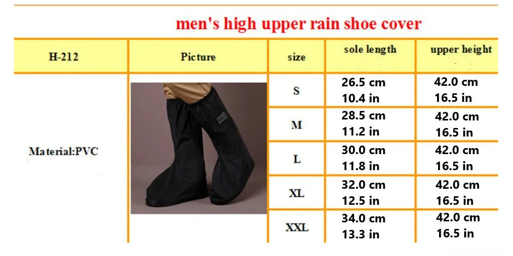 Shoe Covers Waterproof Foldable Durable Antiskid Thickened Sole Zipper