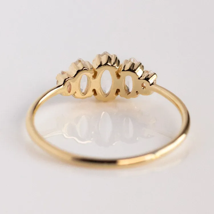 Solid Gold Essential Marquise Cluster Ring