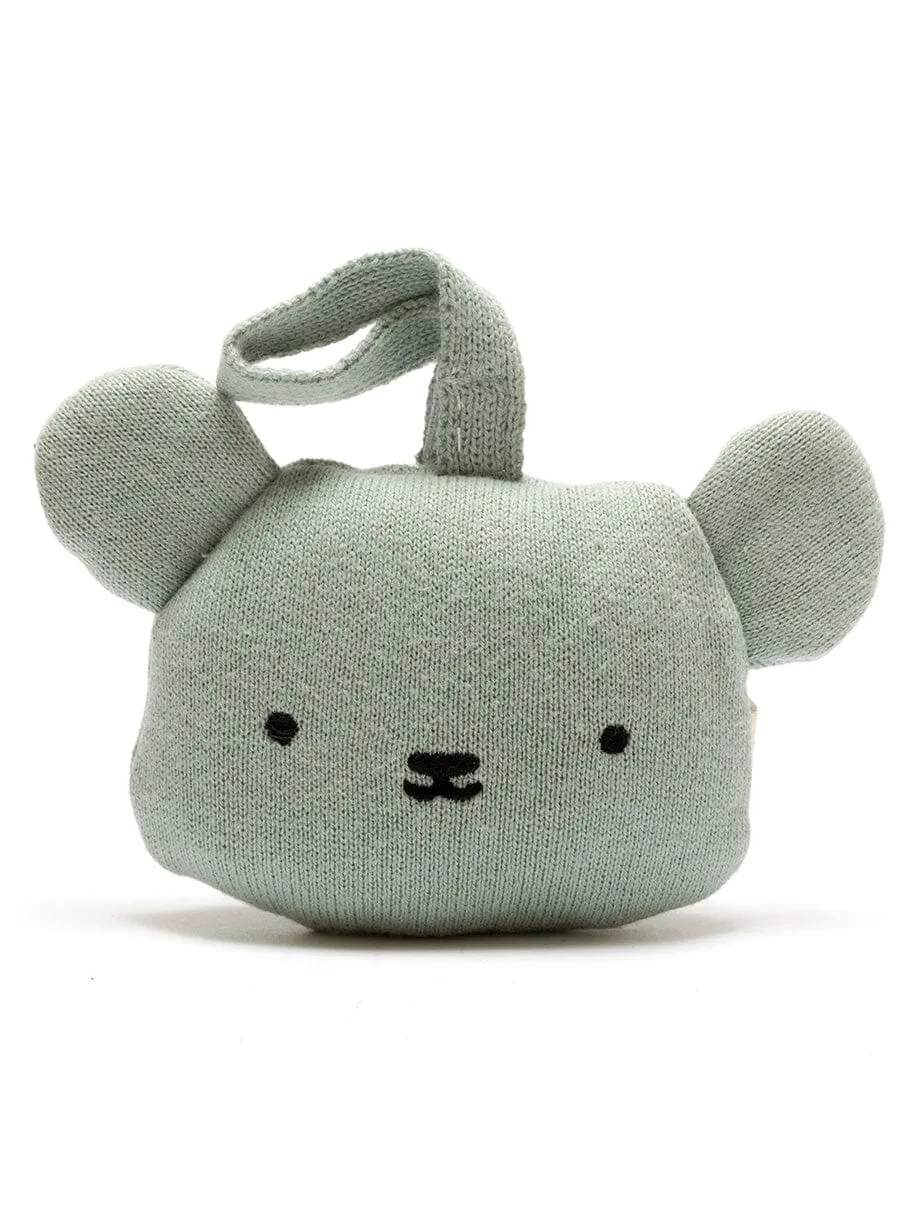 Teal Bear Pram Toy, Organic Cotton