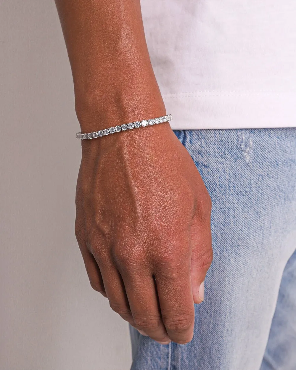 TENNISBOY BRACELET. - 4MM WHITE GOLD