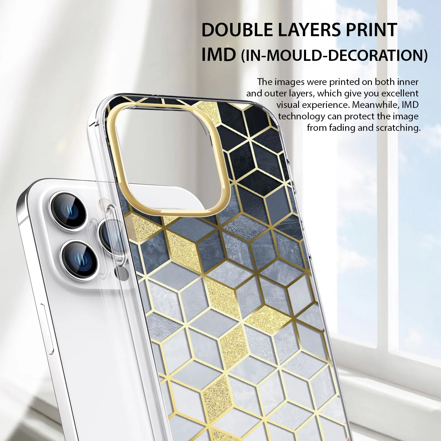 Tough On iPhone 14 Pro Max Case Golden Marble